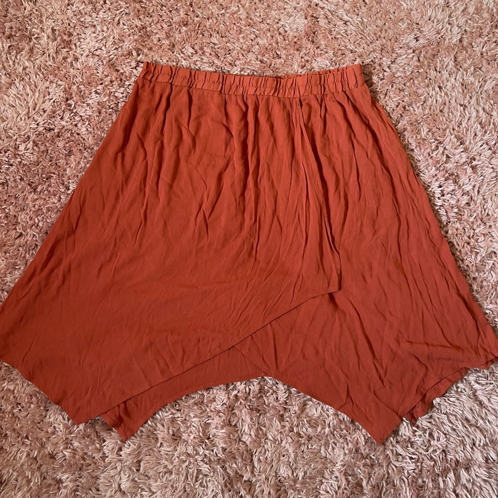 orange wrap skirt
